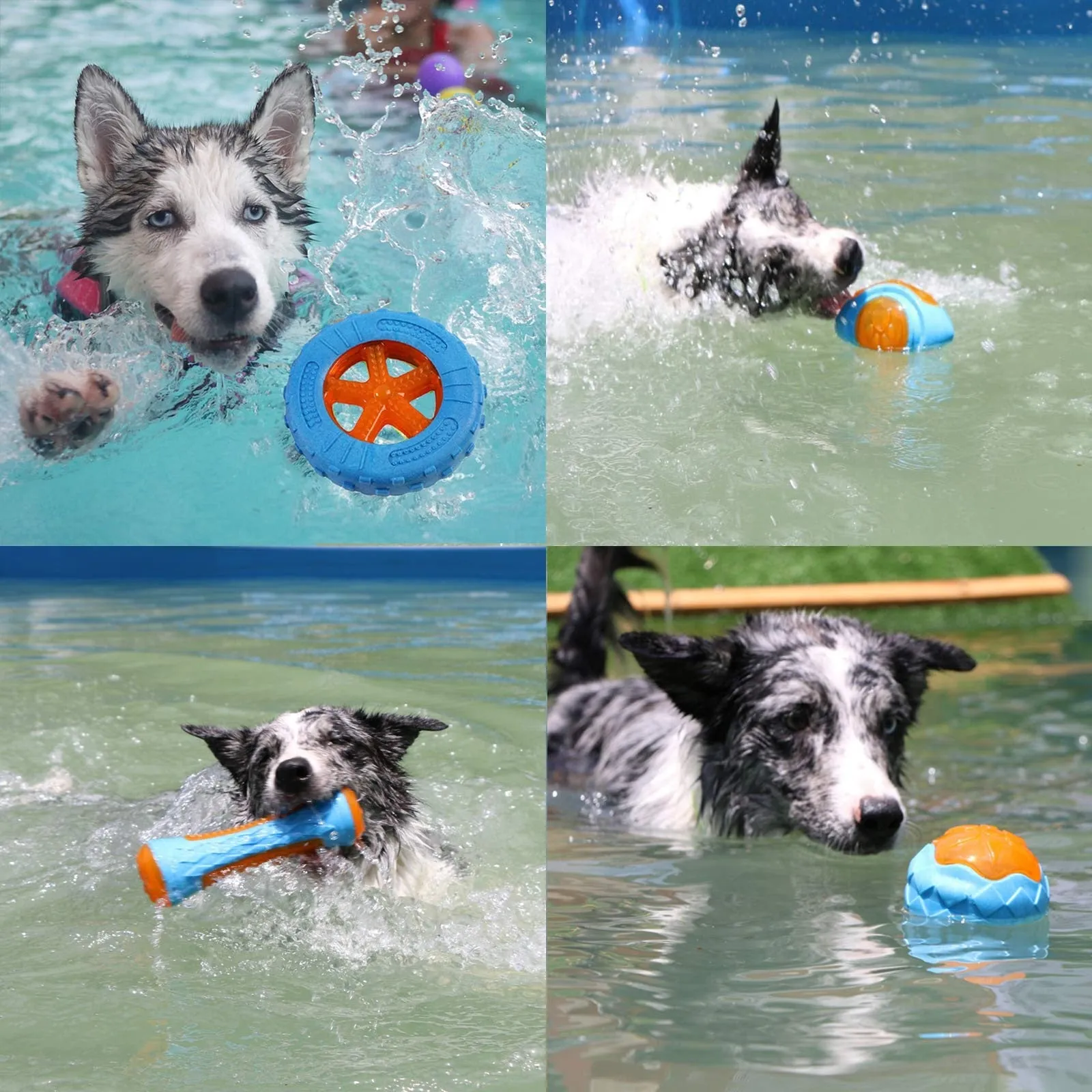 Dog Chew Toys Ball Interactive Pool Play Floating Bite