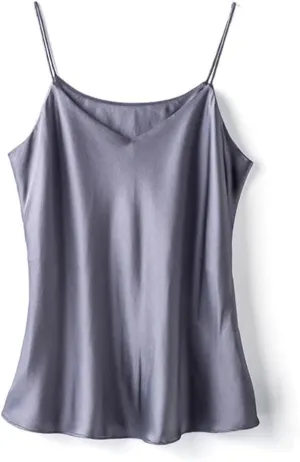Double-Layer Silk Camisole for Women, Mulberry Silk Bandeau, Sexy V-Neck Tanks and Camis, Summer Vest,