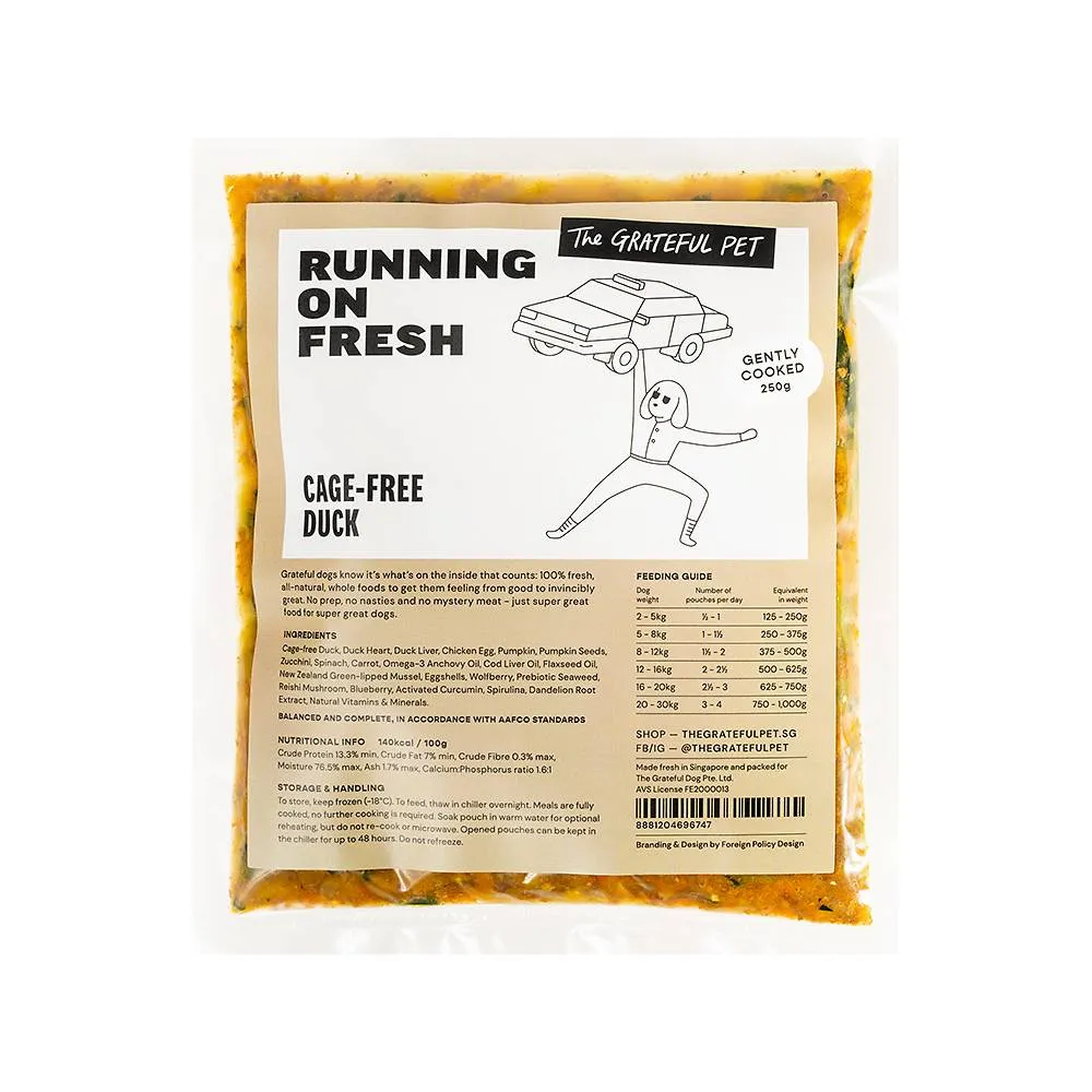 *FROZEN* The Grateful Pet Dog Gently Cooked Cage-Free Duck 2kg (250g x 8)