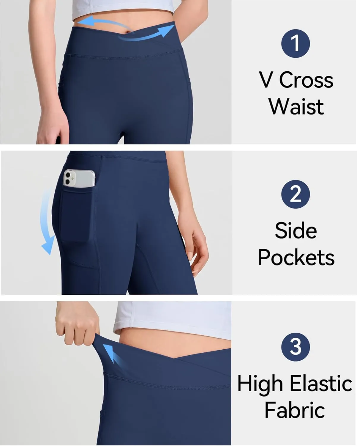 KEREDA Girls Athletic Leggings V Cross Yoga Pants Teen Girls with Pocket for Workout,Gym,Running,Dance