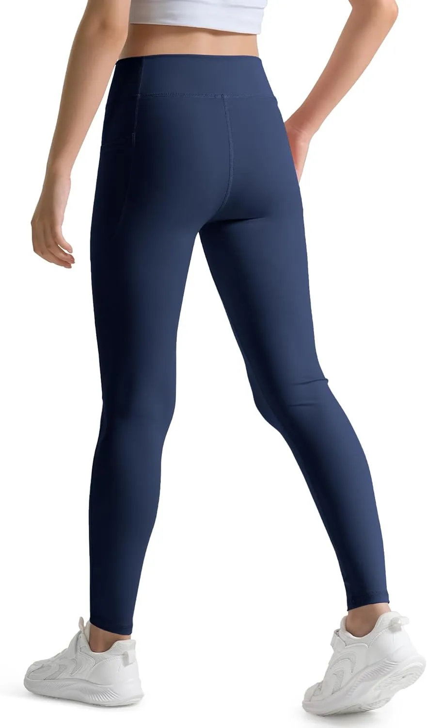 KEREDA Girls Athletic Leggings V Cross Yoga Pants Teen Girls with Pocket for Workout,Gym,Running,Dance