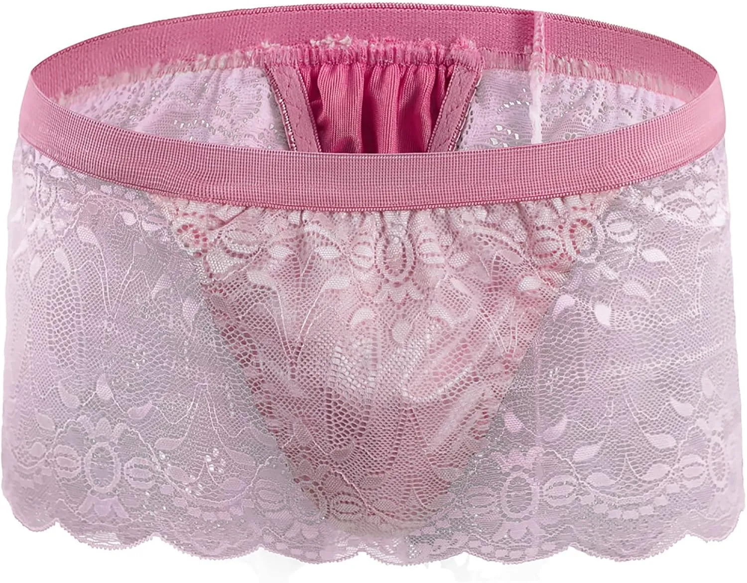 Lace Boxer Briefs for Men Cheeky Underwear Sexy Sissy Panties Low Rise Boxer Shorts for Sex Naughty