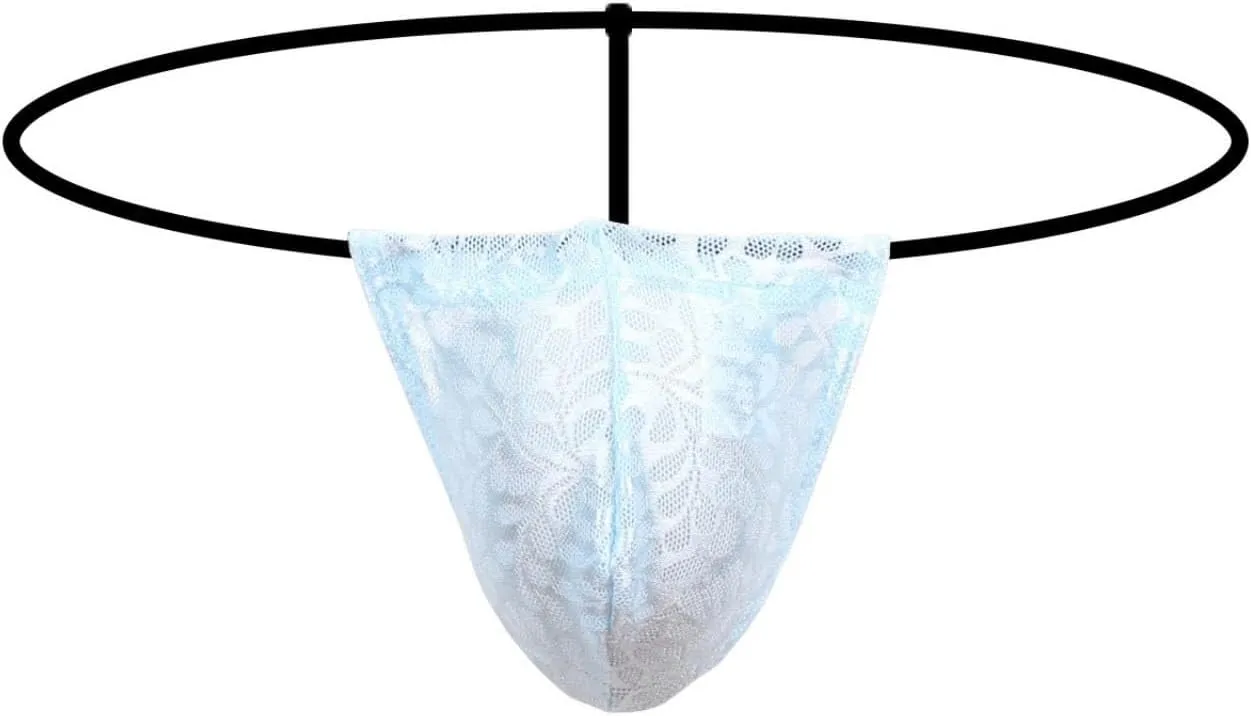 Lace Thongs for Men T-Back G-String Underwear Sexy Sissy Panties Low Rise Briefs Slutty Lingerie Underpants