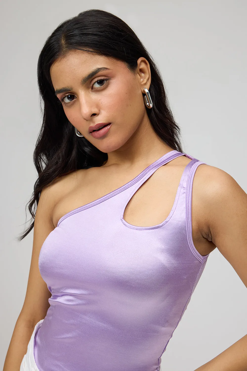 Lavender One Shoulder Bodysuit