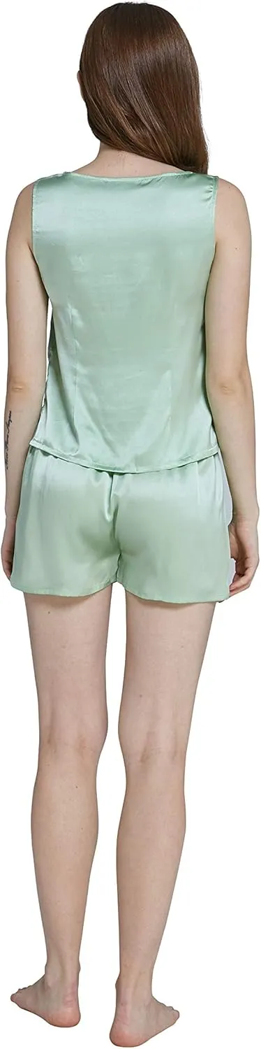 LEPTON (Tank TOP ONLY) Silk Camisoles for Women Tank Tops Ladies Girls Summer Cool Soft