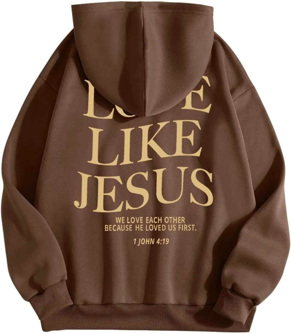 Love Like Jesus Graphic Christian Hoodies for Women Girls Bible Verse Oversized Long Sleeve Pocket Y2K Sweatshirt