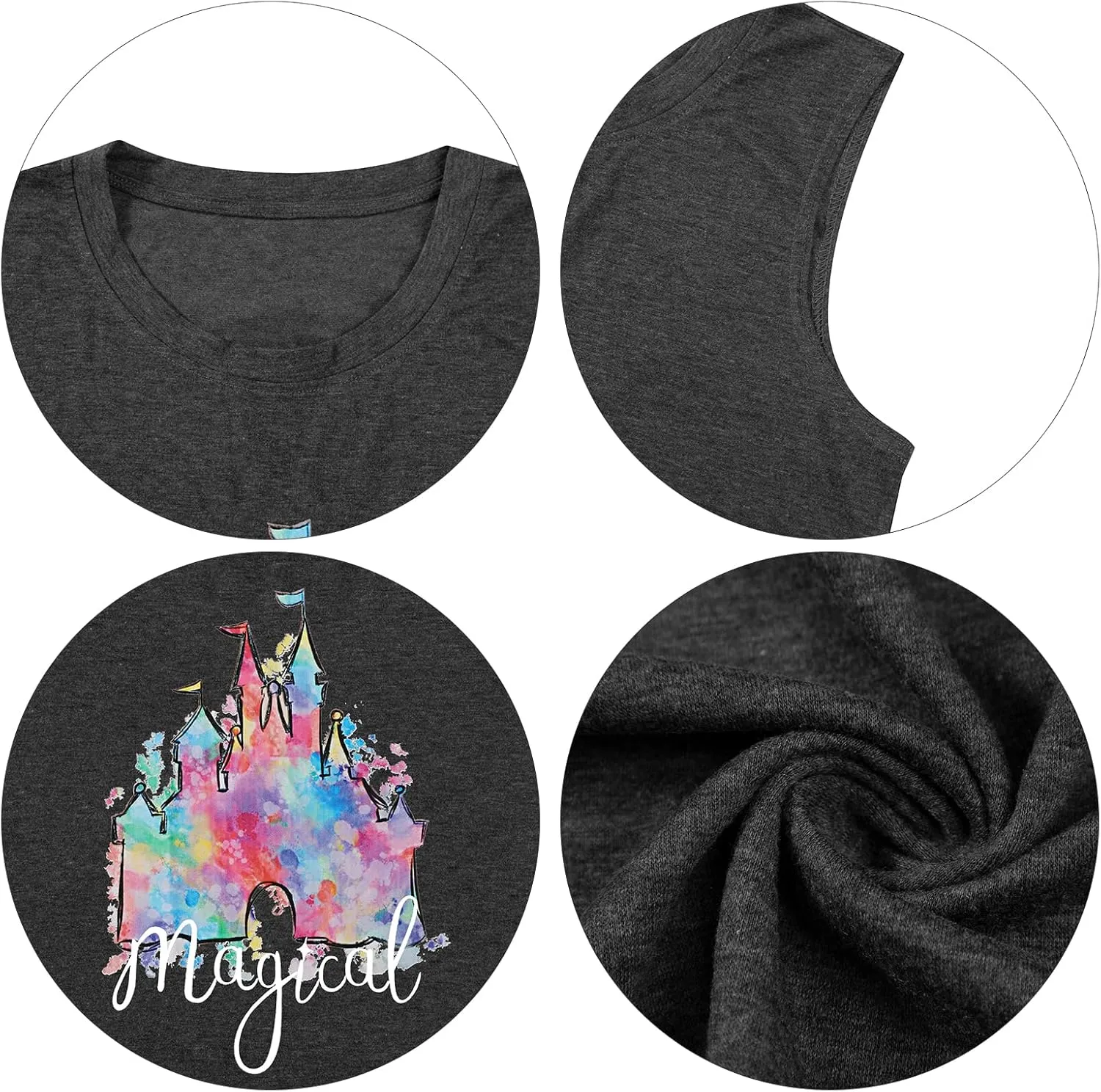 LUKYCILD Magic Castle Tank Top Women Magic Kingdom Shirts Graphic Tanks Summer Holiday Vacation Sleeveless Tops
