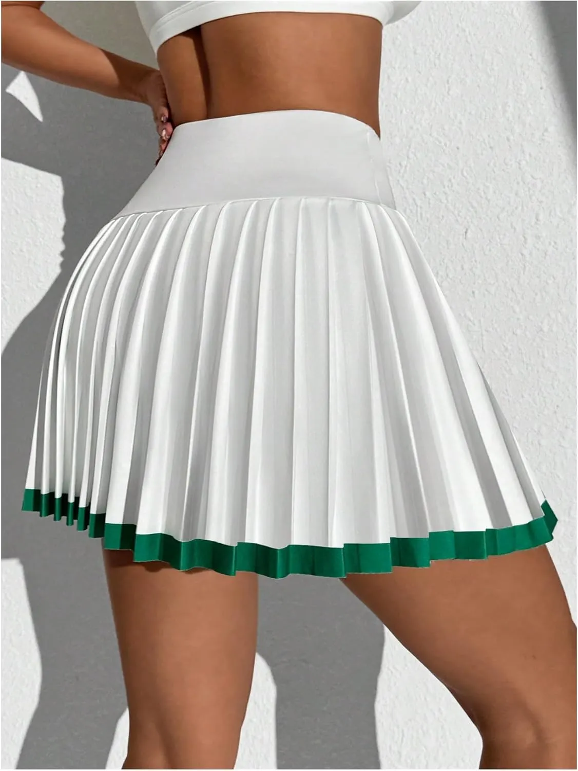 MakeMeChic Women's Athletic Pleated Tennis Skirt Plaid Print Short A Line Skorts
