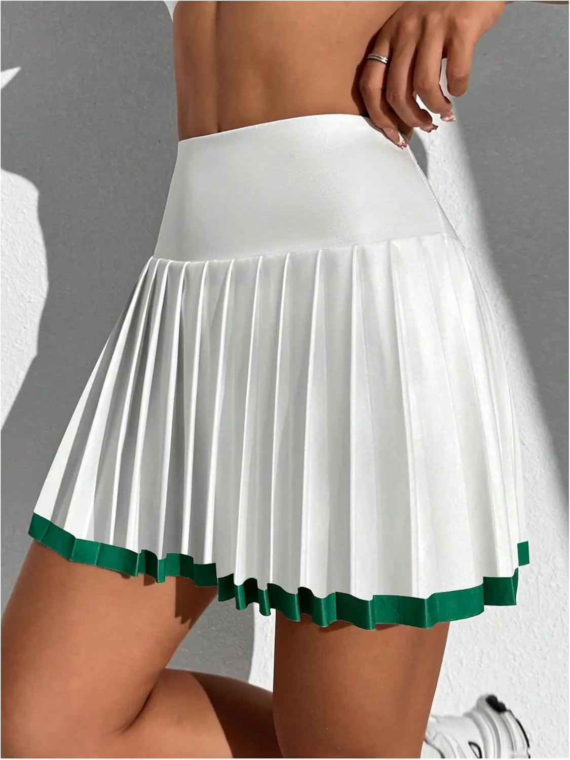 MakeMeChic Women's Athletic Pleated Tennis Skirt Plaid Print Short A Line Skorts