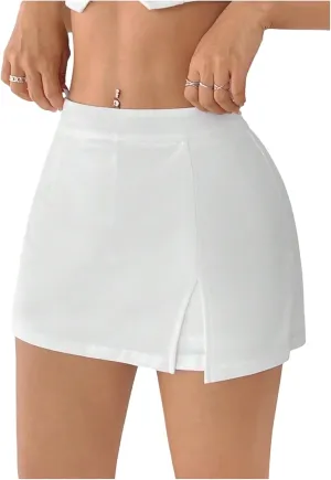 MakeMeChic Women's Y2k Mini Skirt Skort Micro Skirt with Short Skirts
