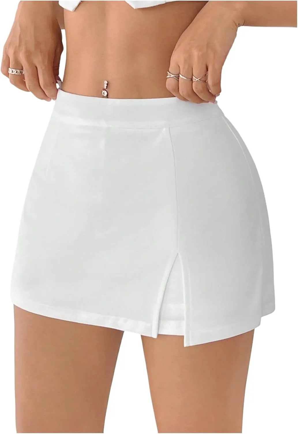 MakeMeChic Women's Y2k Mini Skirt Skort Micro Skirt with Short Skirts