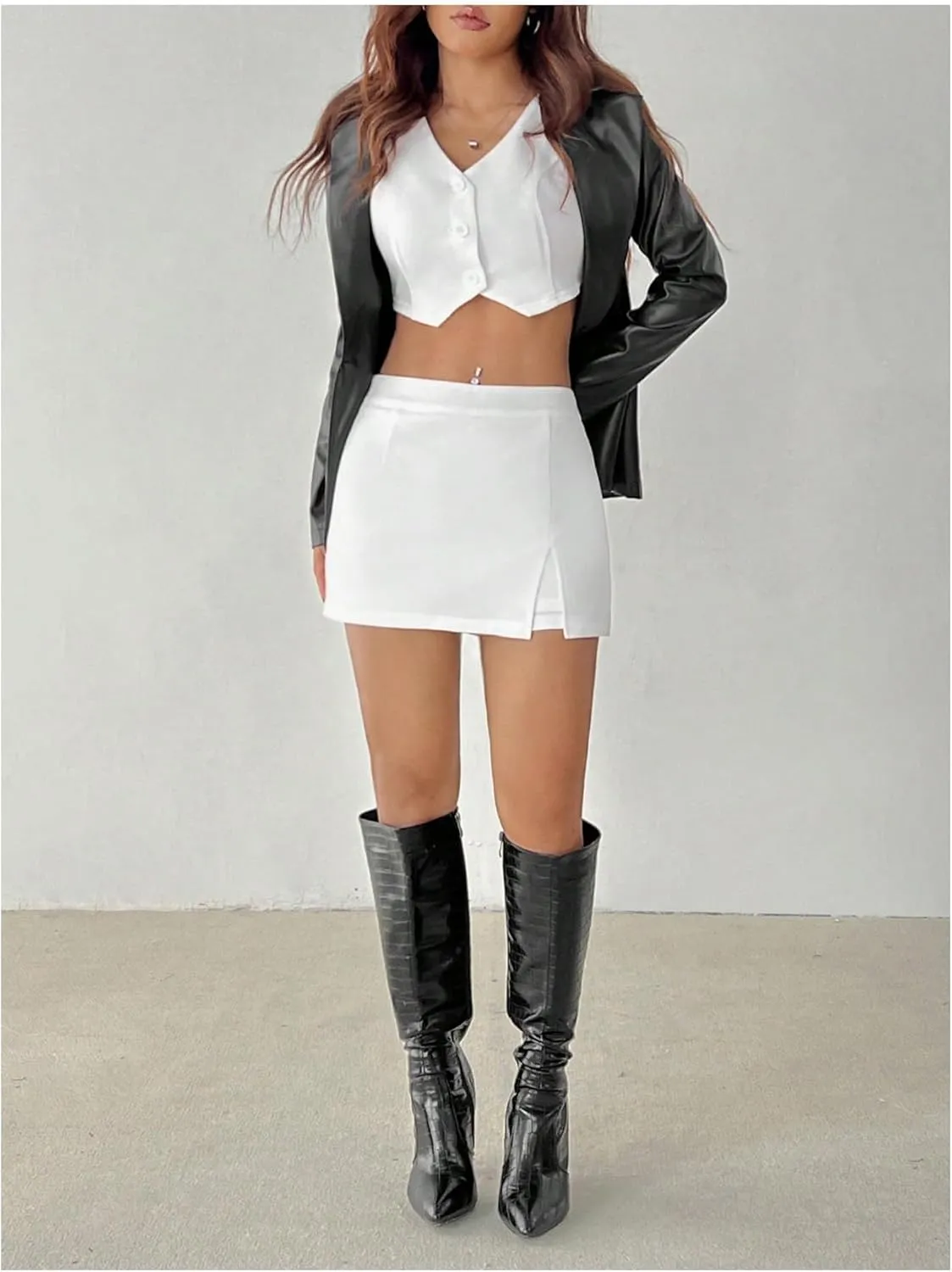 MakeMeChic Women's Y2k Mini Skirt Skort Micro Skirt with Short Skirts