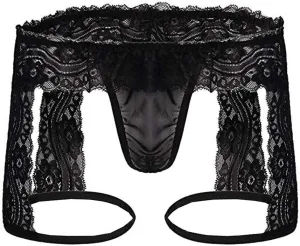 Mens Lace Panties Sexy Underwear Boxer Briefs Pouch Underwear Lingerie for Men Briefs Sissy Pouch Crossdress Panties