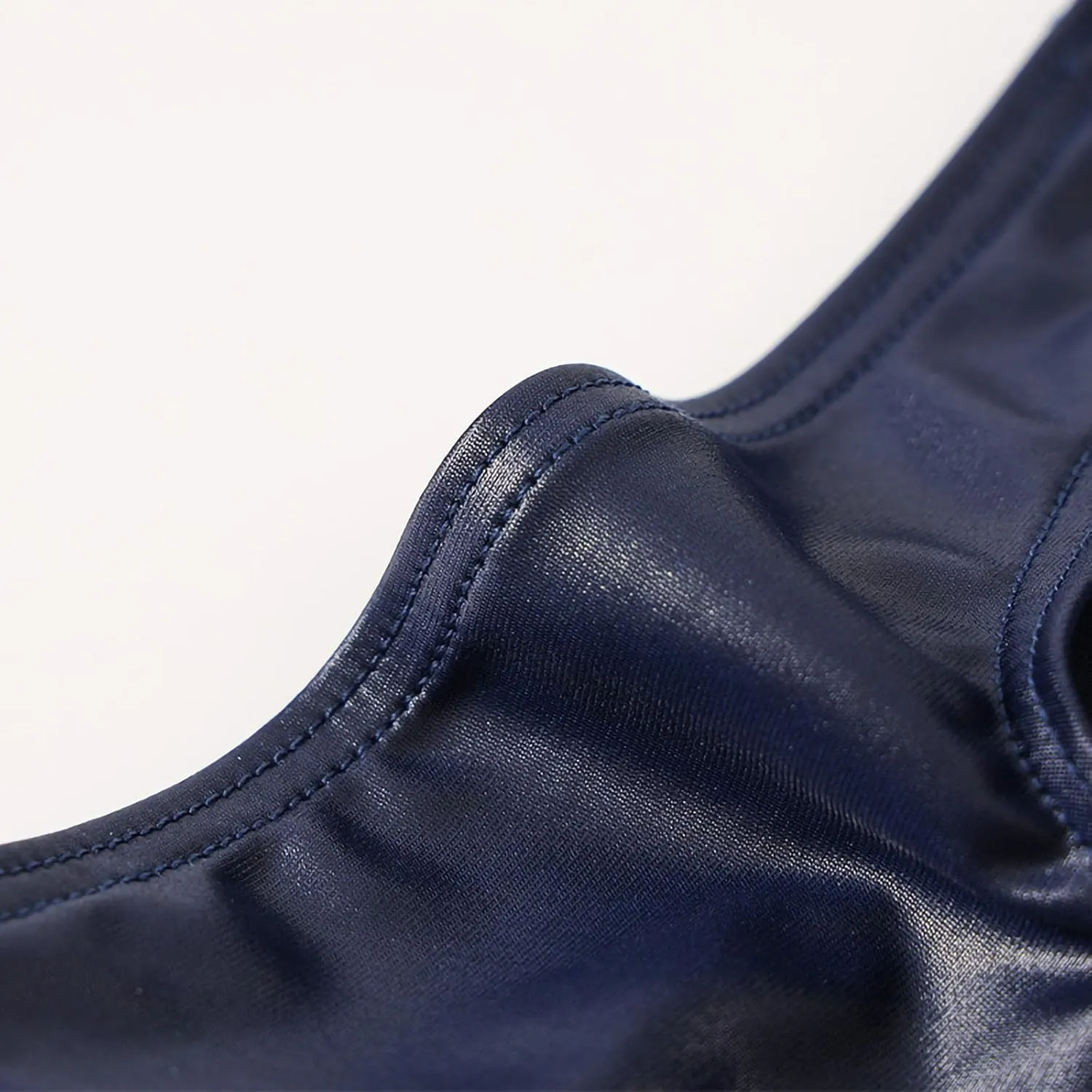 Mens Leather Underwear for Play, Sexy Thongs T-Back G-Strings Bulge Pouch Sissy Briefs Underpants for Sex Naughty