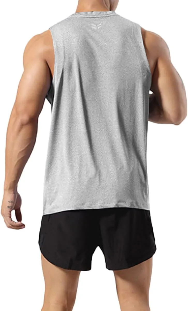 Mens Workout Muscle Tanks Gym Vest Fitness Jogging Sports Tank Tops Quick-Dry T49T51