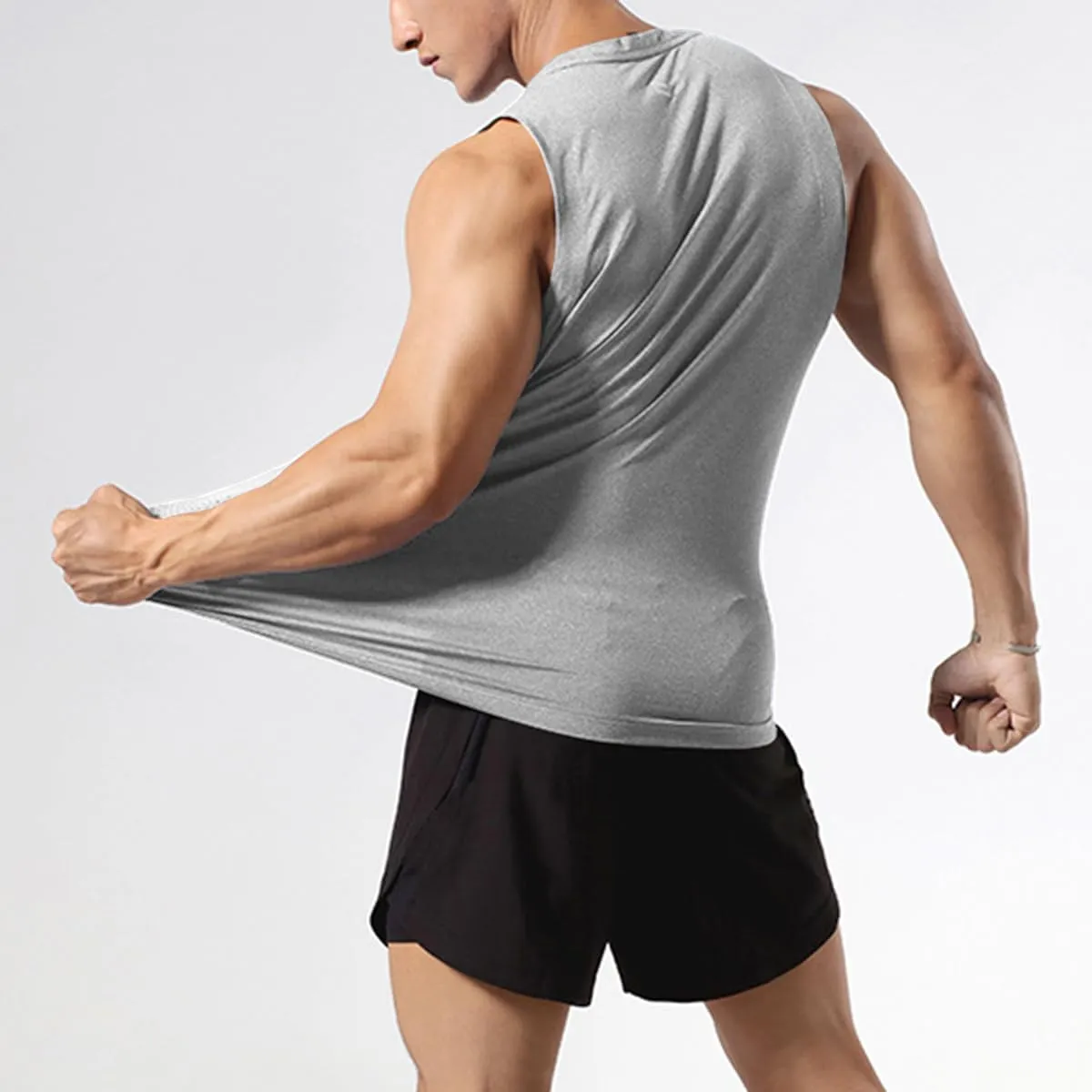 Mens Workout Muscle Tanks Gym Vest Fitness Jogging Sports Tank Tops Quick-Dry T49T51