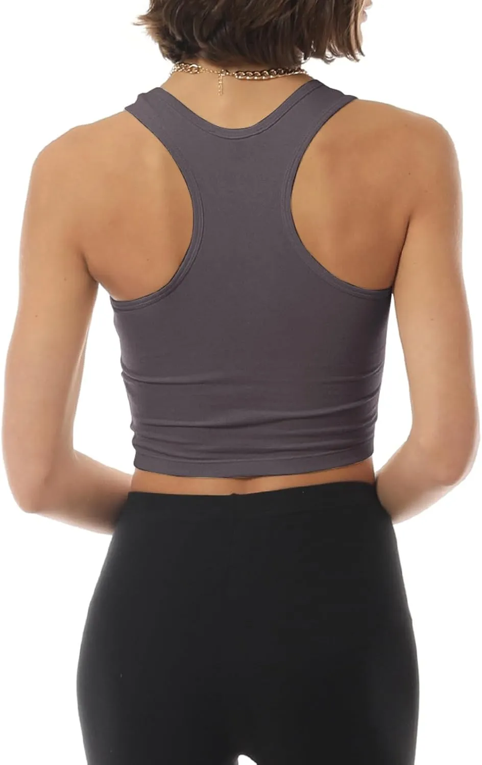 MixMatchy Women's Casual Basic Sports Crop Tank Tops Racerback Running Yoga Tanks Cotton Sleeveless Gym Shirts