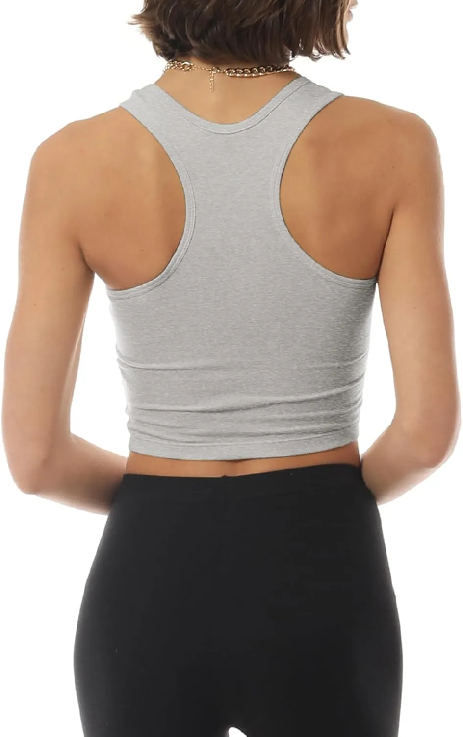 MixMatchy Women's Casual Basic Sports Crop Tank Tops Racerback Running Yoga Tanks Cotton Sleeveless Gym Shirts