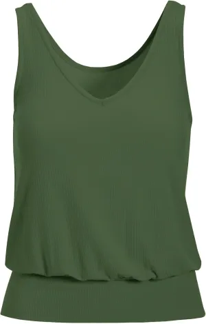 Muchpow Women's Casual V Neck Tank Tops Ribbed Sleeveless Summer Banded Bottom Shirt