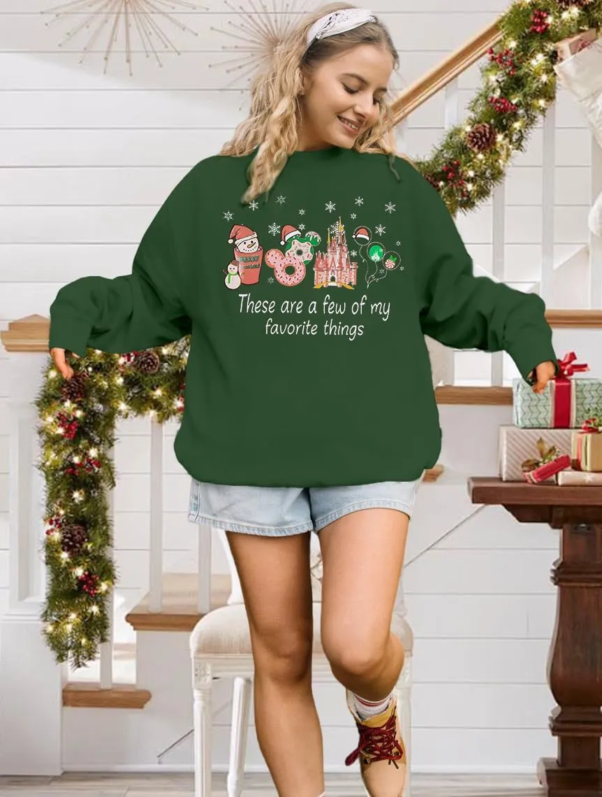 MYHALF Christmas Sweatshirt Women Xmas Shirts: Oversized Merry Christmas Crewneck Sweater Funny Magical Snowman Graphic Tops