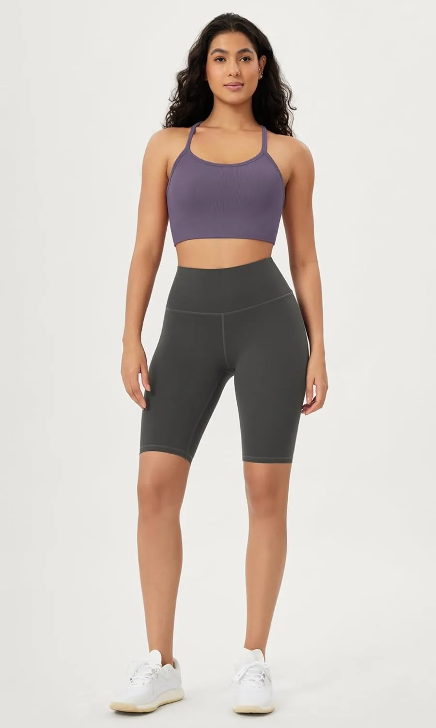 ODODOS Seamless Racerback Sports Bra for Women Ribbed Camisoles Non Padding Yoga Bra Crop Tank Tops