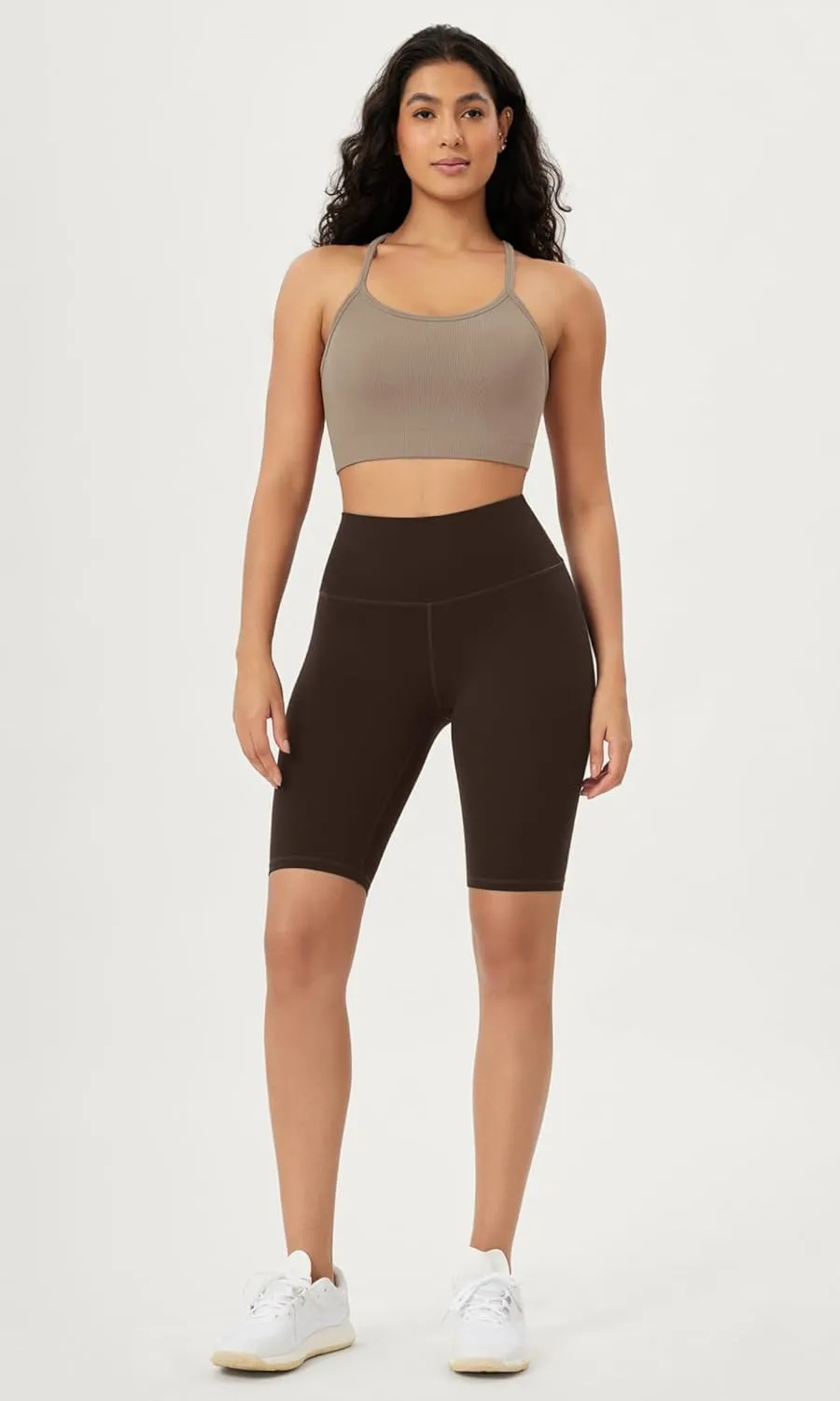 ODODOS Seamless Racerback Sports Bra for Women Ribbed Camisoles Non Padding Yoga Bra Crop Tank Tops