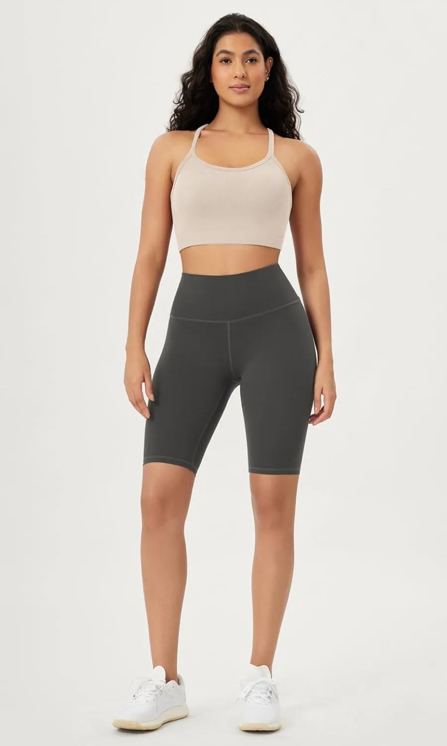 ODODOS Seamless Racerback Sports Bra for Women Ribbed Camisoles Non Padding Yoga Bra Crop Tank Tops