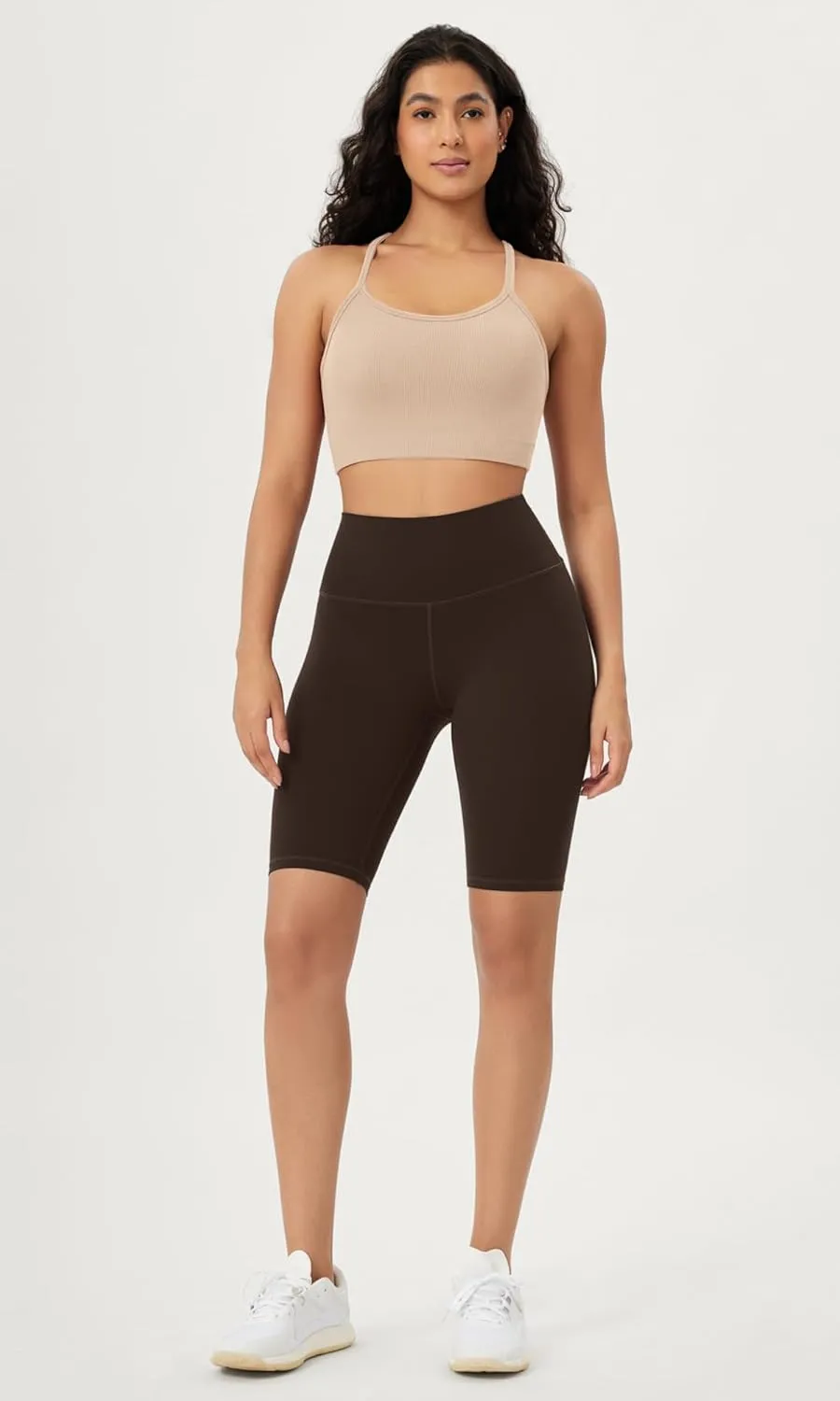 ODODOS Seamless Racerback Sports Bra for Women Ribbed Camisoles Non Padding Yoga Bra Crop Tank Tops