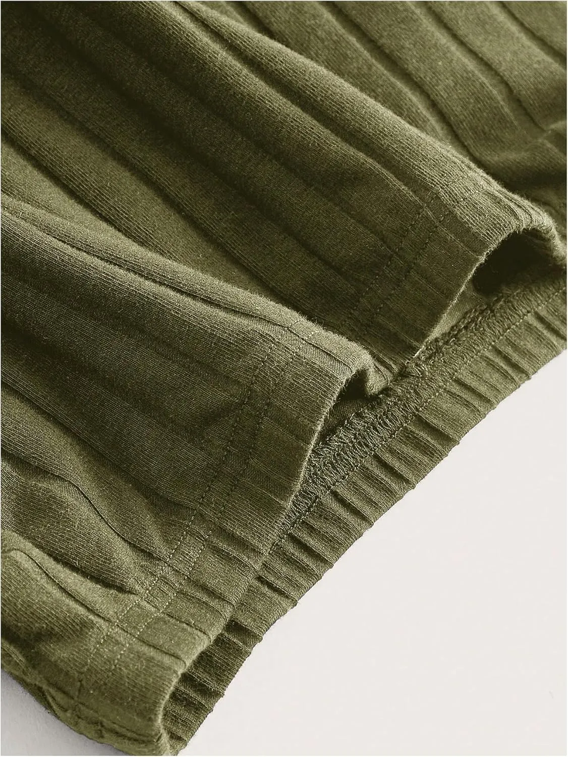 OYOANGLE Women's Plus Size Pleated Lettuce Hem Skirts Ribbed Knit Solid Slim Fit Long Skirt