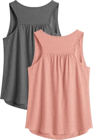 PINSPARK Workout Tank Tops for Women Racerback Loose Fit Yoga Top Sleeveless Gym Shirt Running Athletic Tanks Pack S-3XL