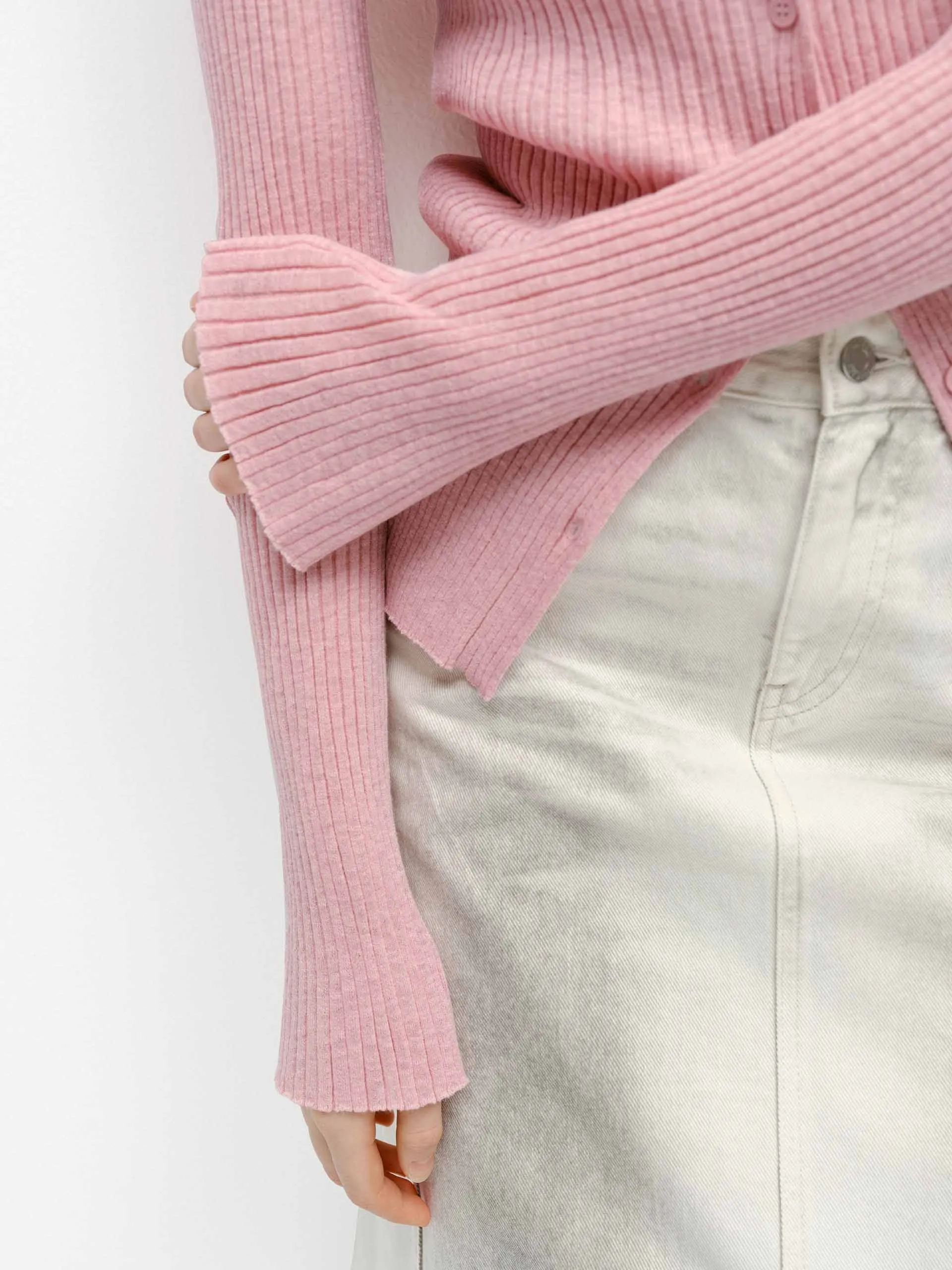 Polo Collar Knit Cardigan