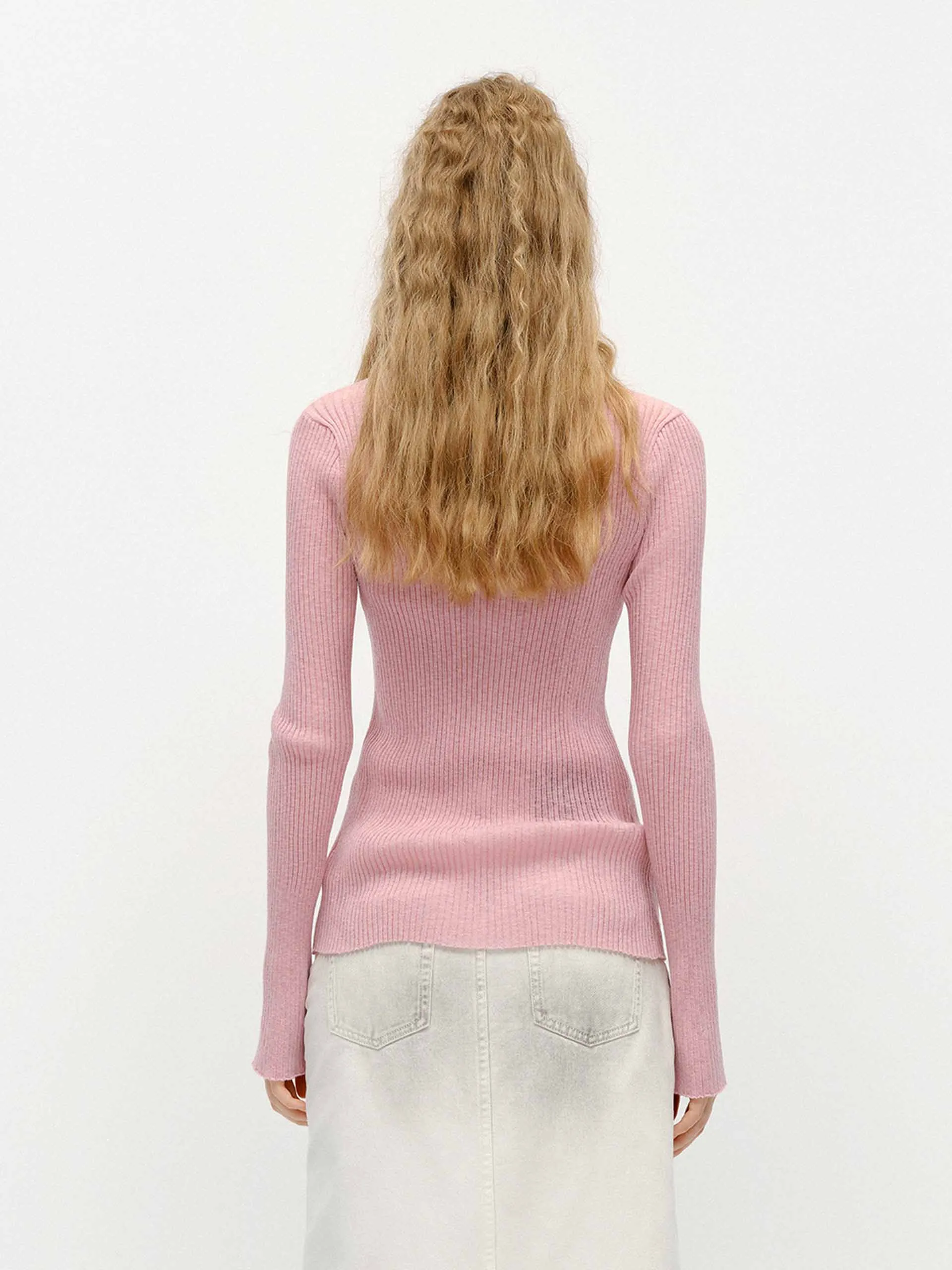Polo Collar Knit Cardigan