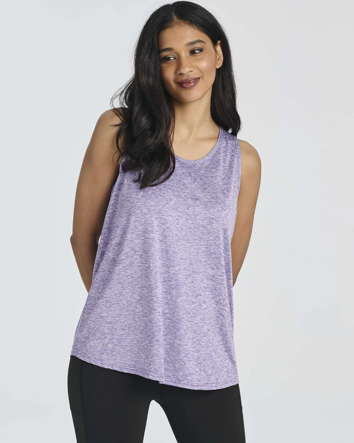 Real Essentials 5 Pack: Women's Racerback Workout Tank Top Mesh Back Dry-Fit Sleeveless Running Gym (Available in Plus Size)