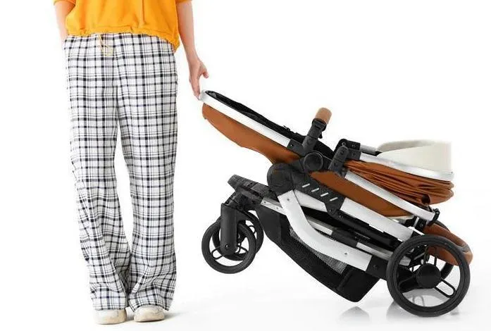 Red Upgraded Luxury 3-in-1 Baby Stroller