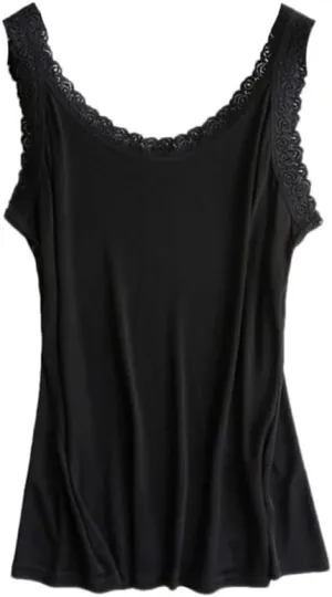 Rfmfkkg Women Silk Camis Lace Camisoles Bottoming Shirt Solid V-Neck Sleeveless Spaghetti Straps Blouse