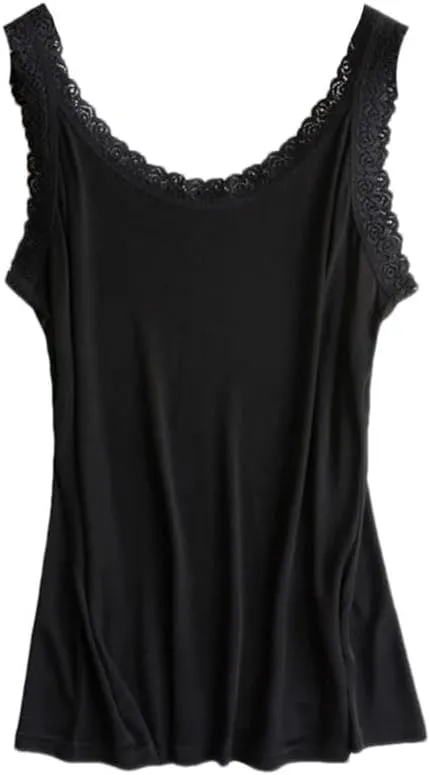 Rfmfkkg Women Silk Camis Lace Camisoles Bottoming Shirt Solid V-Neck Sleeveless Spaghetti Straps Blouse
