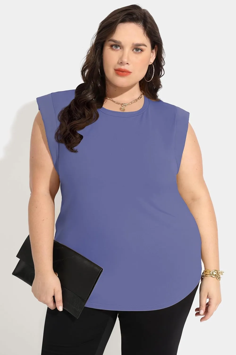 RITERA Plus Size Tank Tops for Women Sleeveless Shirt V Neck Basic Oversized Casual Tanks XL-5XL