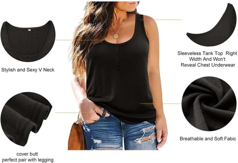 RITERA Plus Size Tank Tops for Women Sleeveless Shirt V Neck Basic Oversized Casual Tanks XL-5XL