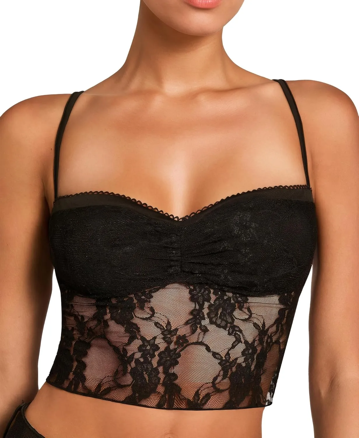 RSLOVE Lace Bralettes for Women - Camisole Lingerie Spaghetti Strap Tube Slim Tank Top Y2k Crop Camisoles