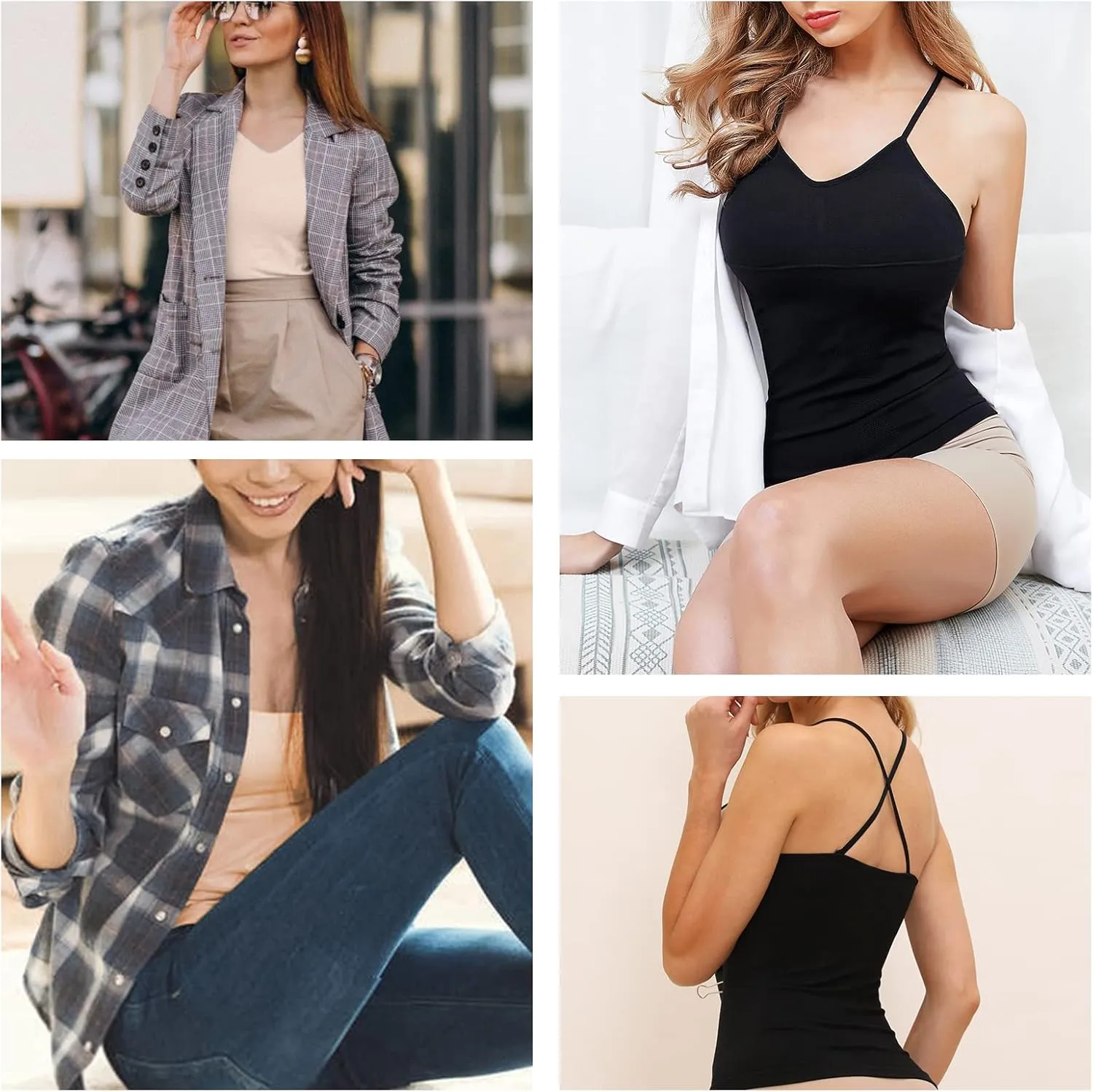 SLIMBELLE Shapewear Tank Tops with Built in Bra for Women Camisoles Tummy Contol Cami Shaper Compression Top