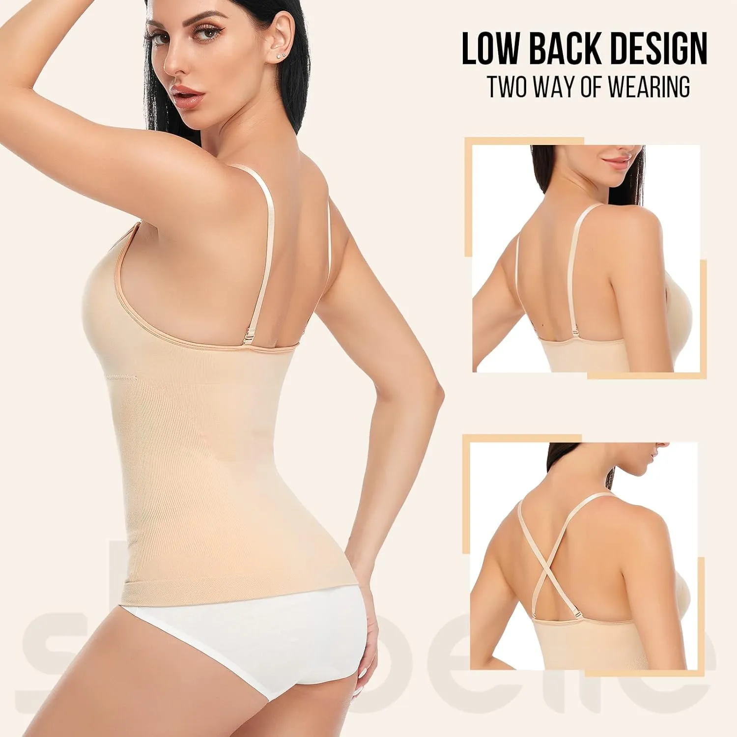 SLIMBELLE Shapewear Tank Tops with Built in Bra for Women Camisoles Tummy Contol Cami Shaper Compression Top