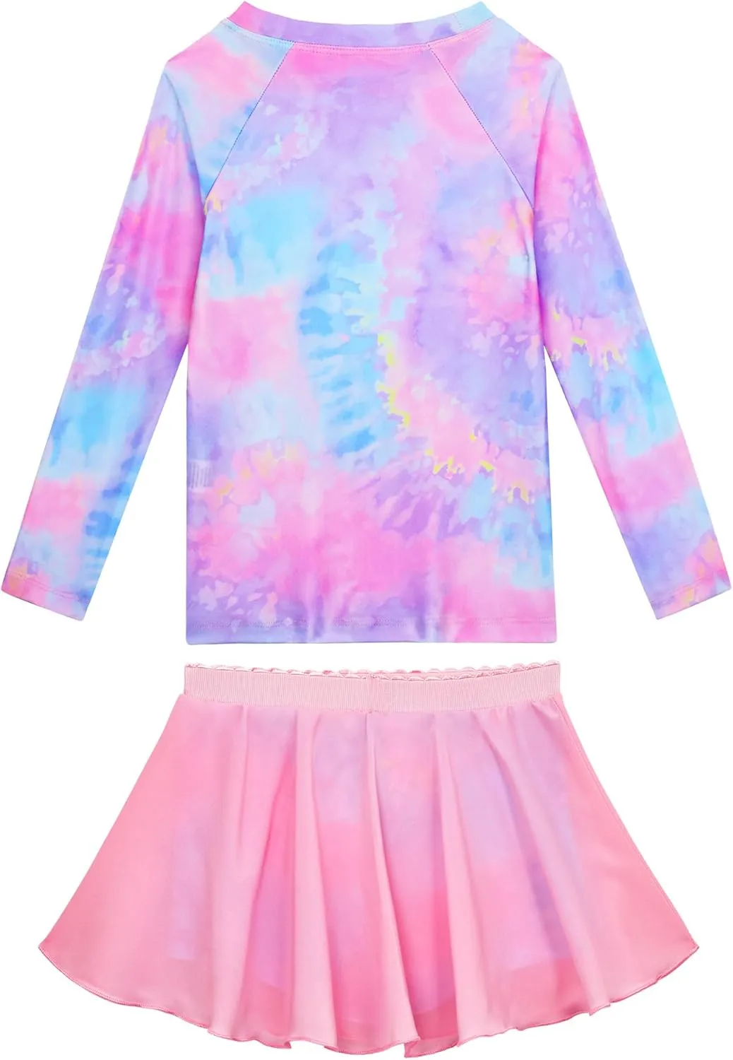 Snowheart Girls Rash Guard Swimsuit Set Long Sleeve Bathing Suit Two Piece 3-12 Years
