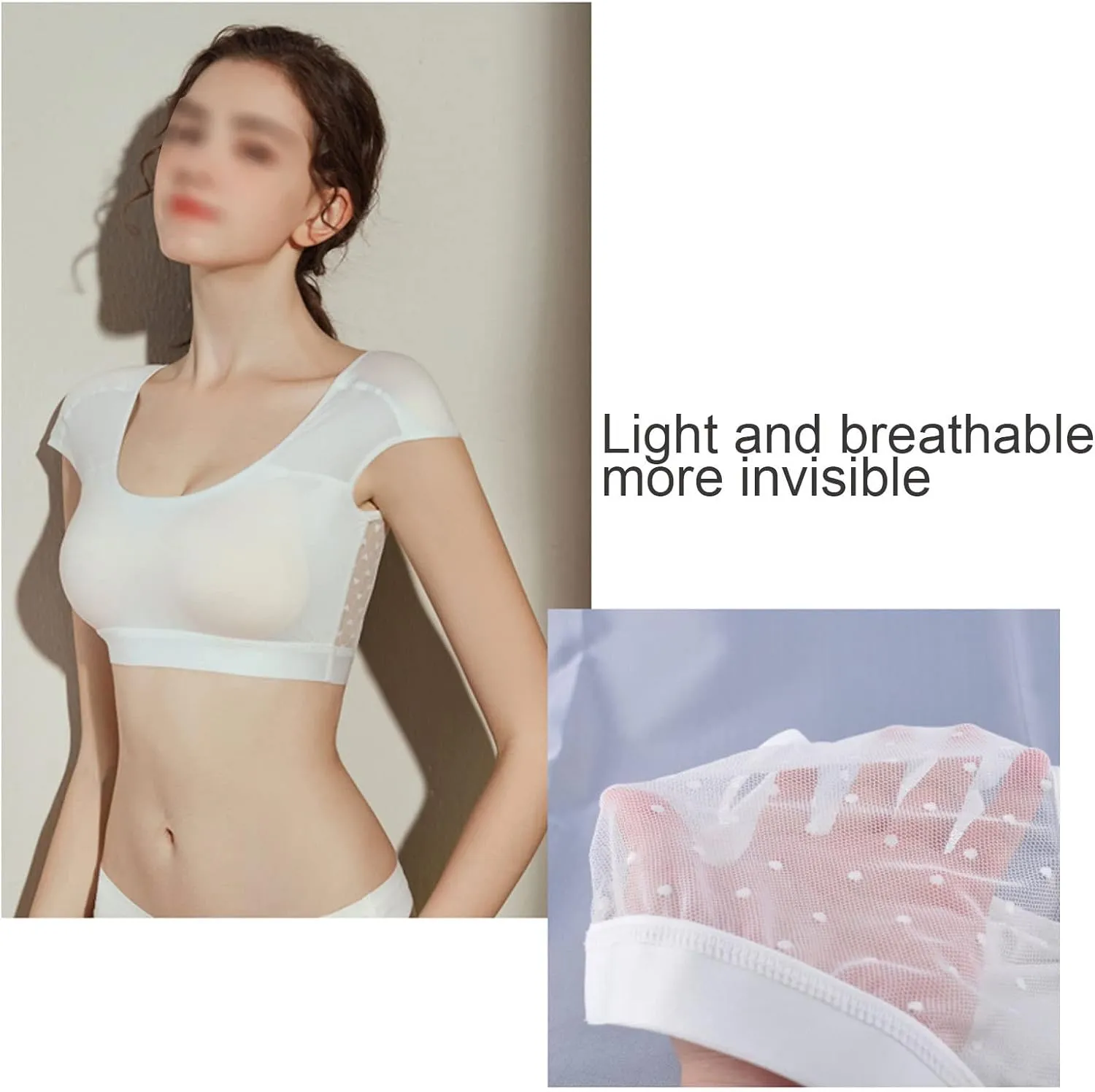 SNPP Women Elastic Soft Underwear Lingerie Tops 2 in 1 Built-in Shoulder Pad Ladies Padded Tank Top Shirt,Beige-1X