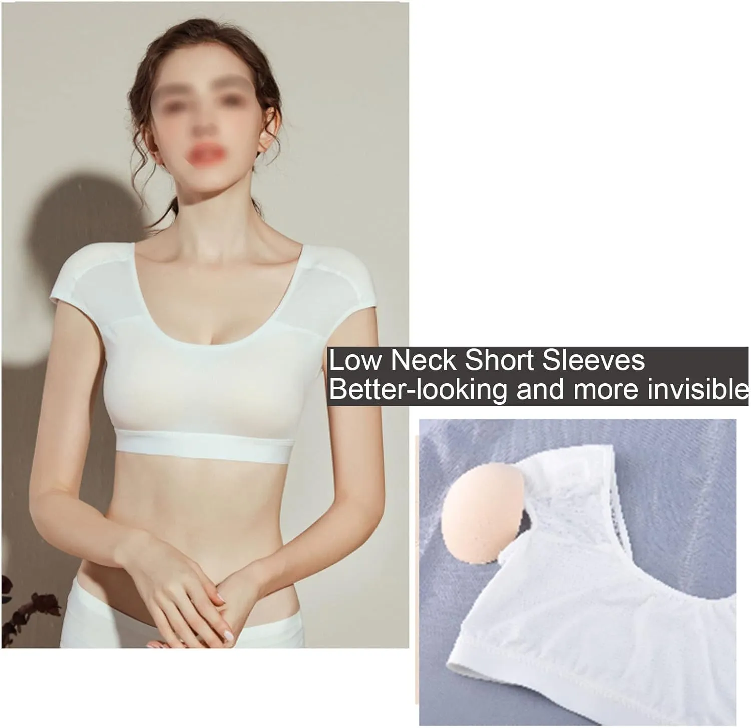 SNPP Women Elastic Soft Underwear Lingerie Tops 2 in 1 Built-in Shoulder Pad Ladies Padded Tank Top Shirt,Beige-1X