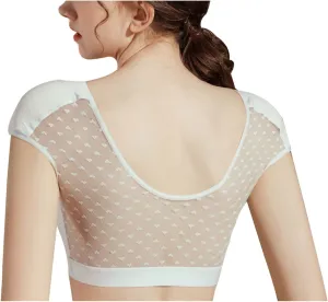 SNPP Women Elastic Soft Underwear Lingerie Tops 2 in 1 Built-in Shoulder Pad Ladies Padded Tank Top Shirt,Beige-1X