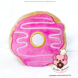 Sprinkles Barkery Raspberry Mini Squeaky Donut Dog Toys Plush Pet Toys