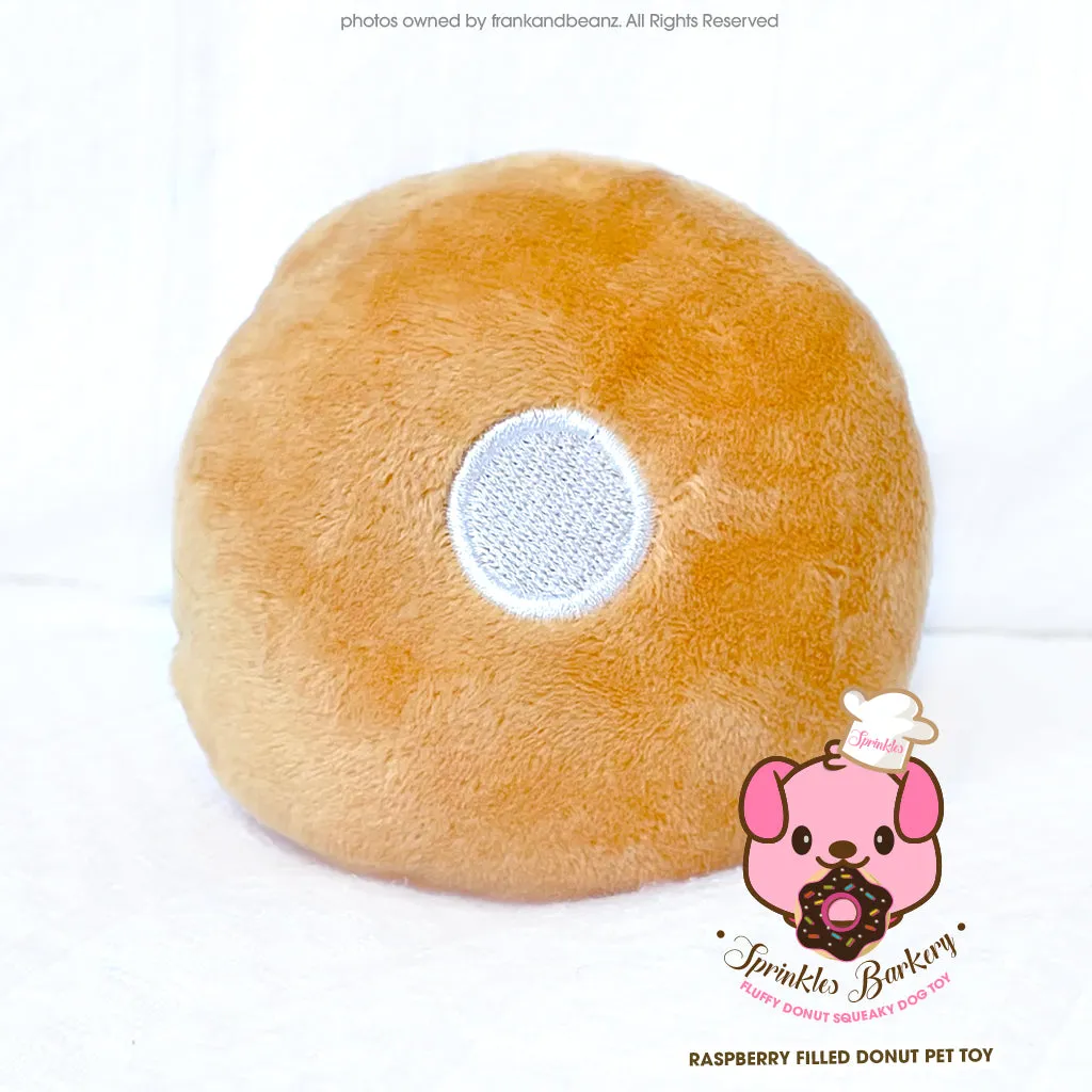 Sprinkles Barkery Raspberry Mini Squeaky Donut Dog Toys Plush Pet Toys