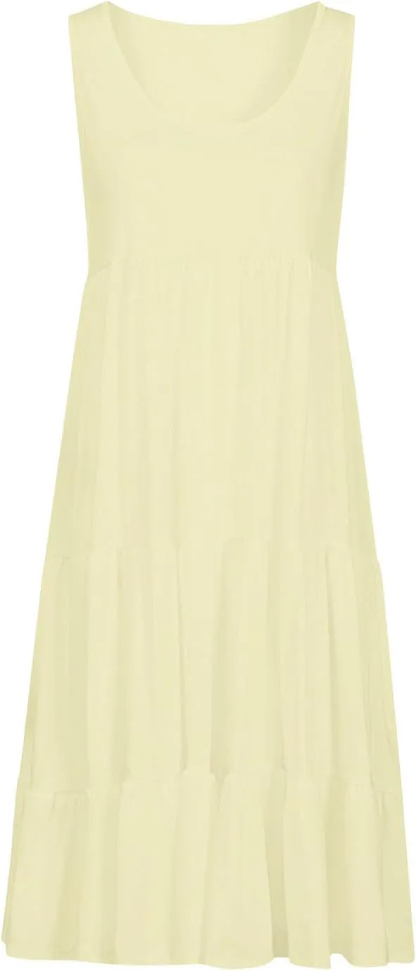 Sundresses for Women 2025 Sleeveless Cute Petite Mini Dress Tiered Summer Flowy Boho Sundress Beach Wear Spring Tank Dresses