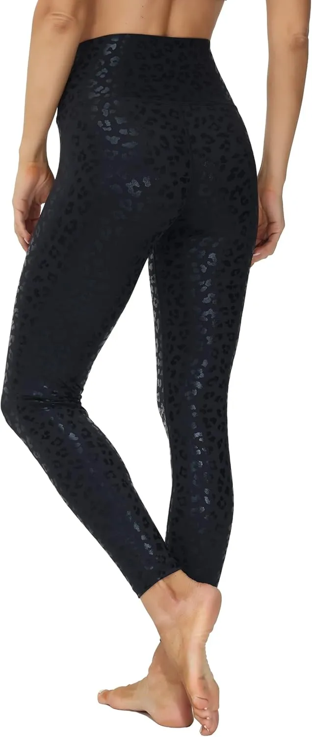 THE GYM PEOPLE Womens' V Cross Waist Yoga Leggings with High Waisted Tummy Control
