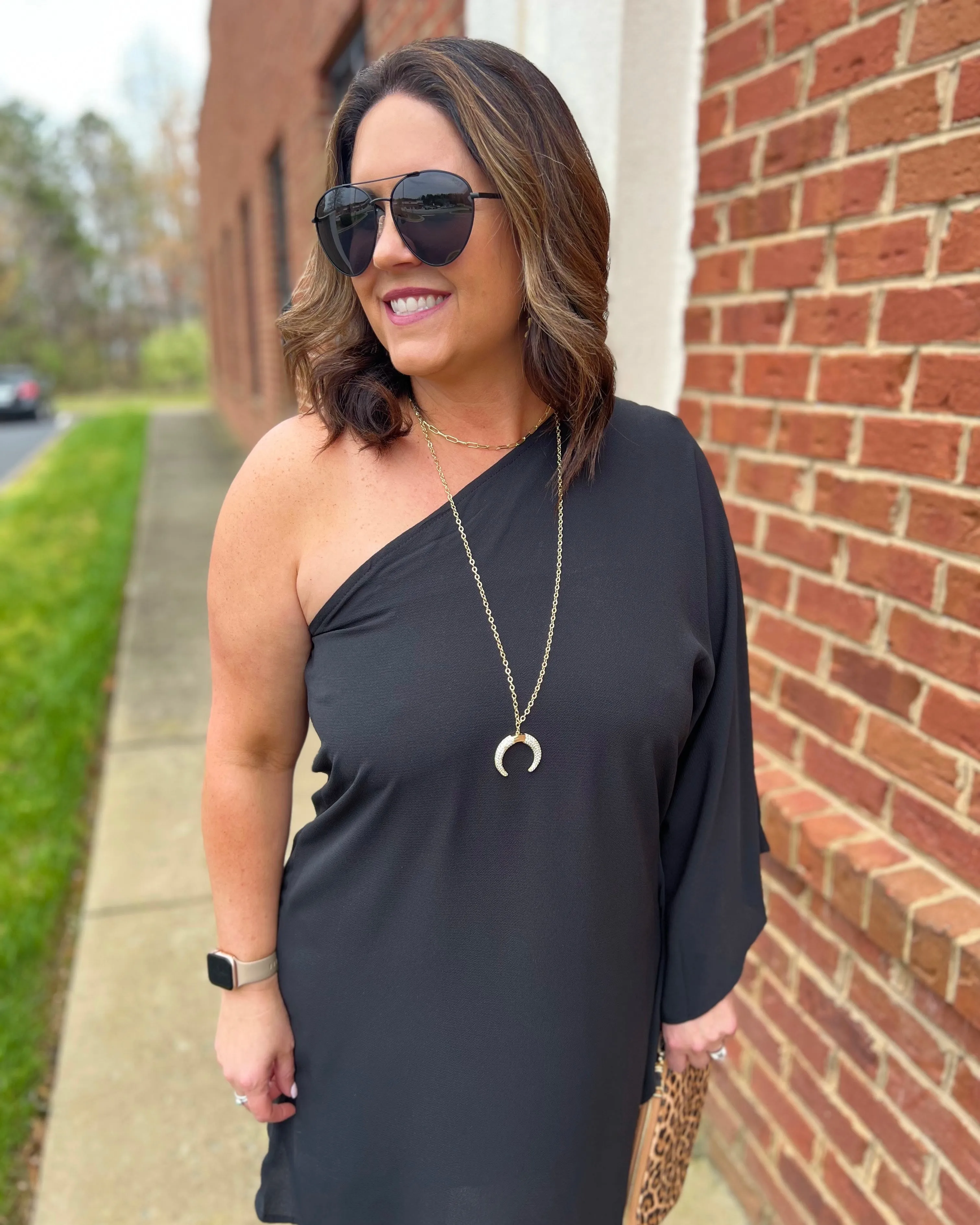 Vicki One Shoulder Dress in Black FINAL SALE